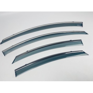 Дефлектори вікон Hyundai Sonata 2010-2015 з нерж. хром полоскою-2